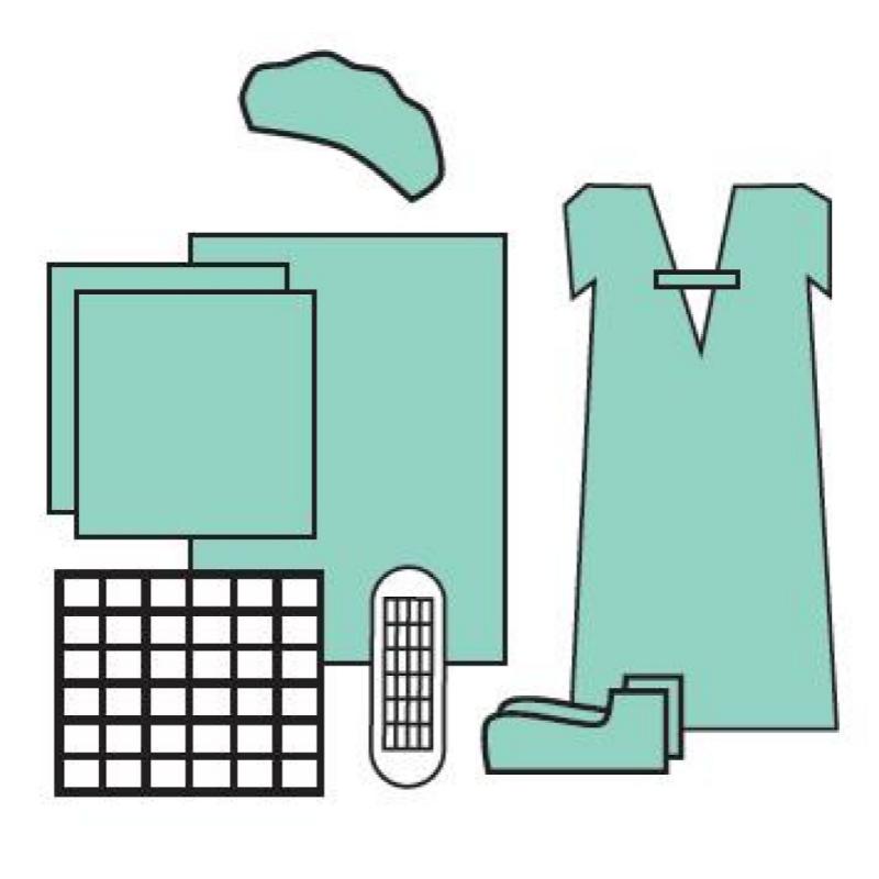 Комплект одягу та покриттів Акушерський №-21, стерильний, одноразового використання ,ТМ «АХІЛЛ»